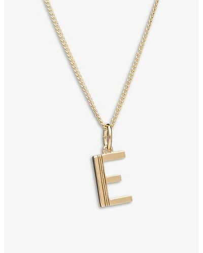 Rachel Jackson Art Deco E Initial Yellow Gold-plated Sterling-silver Necklace - Metallic