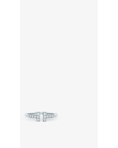 Tiffany & Co. Tiffany T Wire 18ct White-gold And 0.13ct Brilliant-cut Diamond Ring