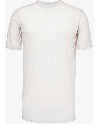 Boris Bidjan Saberi Exposed-seam Raw-trim Cotton And Cashmere-blend T-shirt - White
