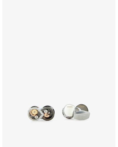 Tateossian Infinity Gears Palladium And -plated Brass Cufflinks - White