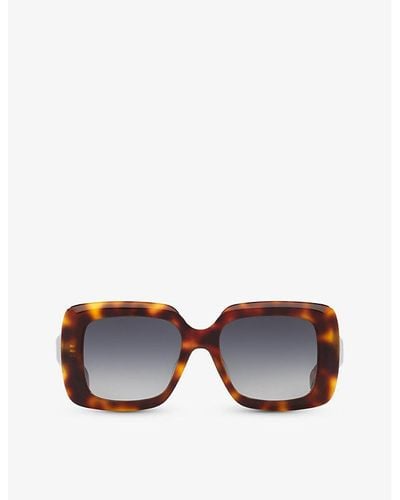 Celine Cl40263i Bold 3 Dots Square-frame Acetate Sunglasses - Brown