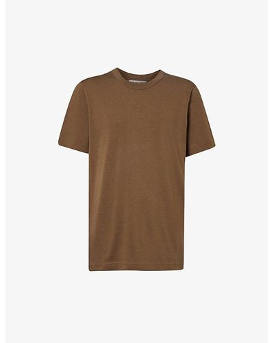 CDLP Heavy-weight Crewneck Relaxed-fit Woven T-shirt - Brown