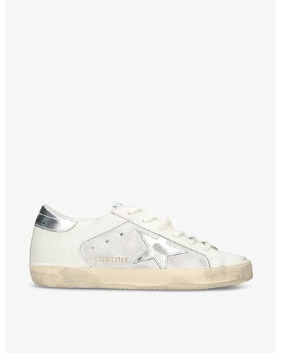 Golden Goose Women's Superstar 11664 Leather And Suede Low-top Sneakers - Natural