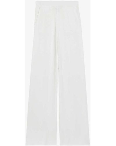 Claudie Pierlot Marlisa Wide-leg High-rise Knitted Trousers - White