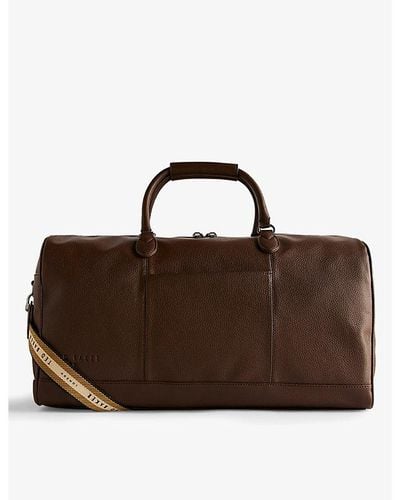 Ted Baker Kalvin Branded Faux-leather Holdall - Brown