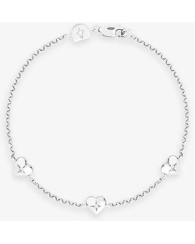 Astrid & Miyu Heart Charm -plated Sterling-silver And Cubic Zirconia Bracelet - White