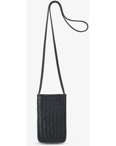 The White Company Braided Cross-body Leather Phone Pouch - White