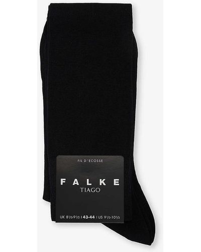 FALKE Tiago Ribbed Stretch-organic Cotton-blend Crew Socks - Black