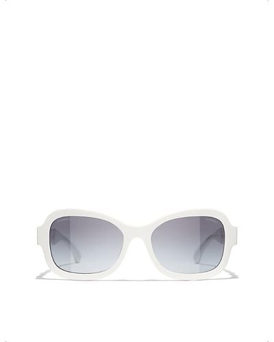 Chanel Rectangle Sunglasses - Metallic