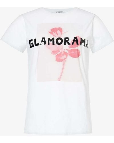 Bella Freud Glamorama Graphic-print Organic Cotton-jersey T-shirt - White