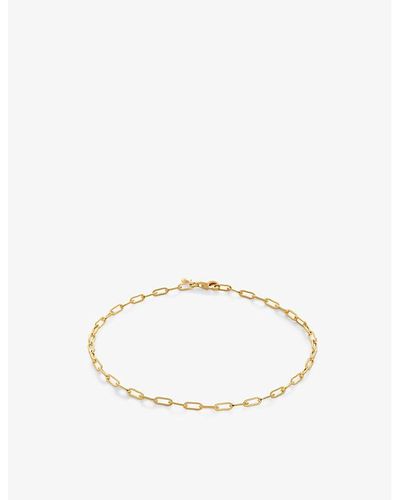 Monica Vinader Paperclip Mini Recycled 18ct Yellow -plated Vermeil Sterling-silver Chain Bracelet - Natural