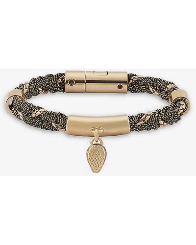 BVLGARI Serpenti Forever Cord And -plated Brass Charm Bracelet - Metallic