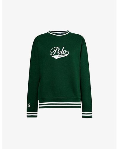 Polo Ralph Lauren X Wimbledon Brand-print Cotton-blend Sweater - Green