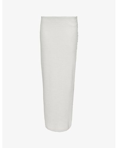 Viktoria & Woods Radiance Slim-fit Cotton-blend Maxi Skirt - White