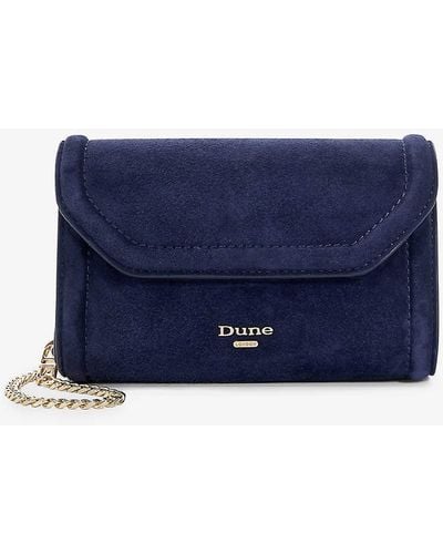 Dune Vy-fabric Bellini Logo-badge Faux-leather Clutch - Blue