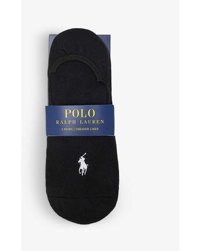 Polo Ralph Lauren Logo-embroidered Stretch-jersey Socks Pack Of Three - White