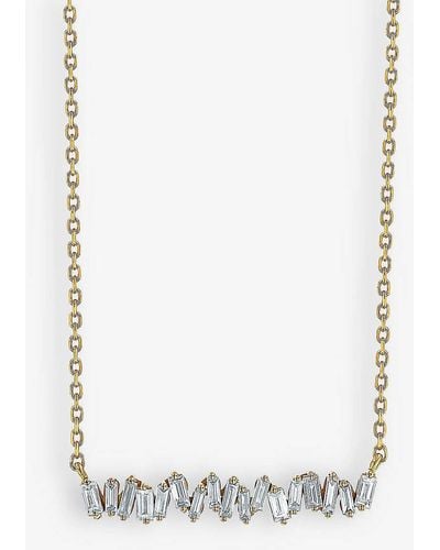 Suzanne Kalan Classic 18ct White-gold And 0.30ct Diamond Bar Necklace
