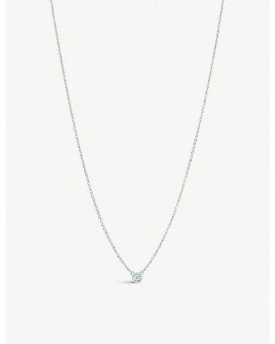 Tiffany & Co. Elsa Peretti® Diamonds By The Yard® Sterling-silver And 0.05ct Diamond Pendant Necklace - White