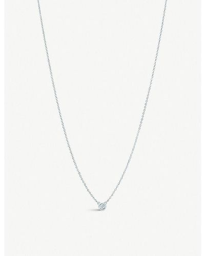 Tiffany & Co. Elsa Peretti® Diamonds By The Yard® Sterling-silver And 0.05ct Diamond Pendant Necklace - White