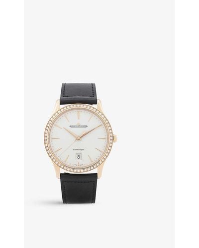 Jaeger-lecoultre Q1232501 Master Ultra Thin Rose-gold, 0.85ct Diamond And Calfskin-leather Watch - White