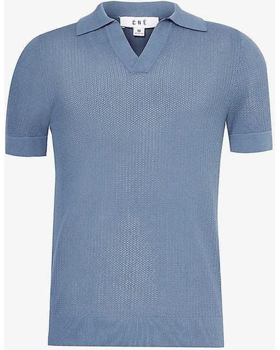 CHE Libera Cotton Knitted Polo Shirt X - Blue