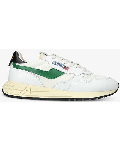 Autry Reelwind Brand-embroidered Leather And Nylon Low-top Trainers - Multicolour