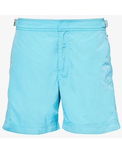 Orlebar Brown Bulldog Logo-tab Regular-fit Swim Shorts - Blue