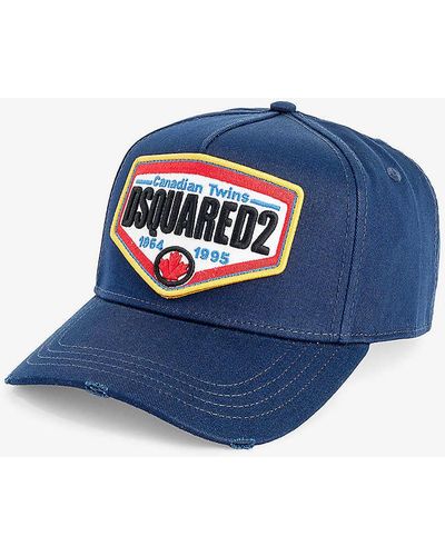 DSquared² Logo-embroidered Cotton-canvas Baseball Cap - Blue