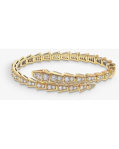 BVLGARI Serpenti Viper 18ct Yellow-gold And 2.8ct Brilliant-cut Diamond Bracelet - Natural