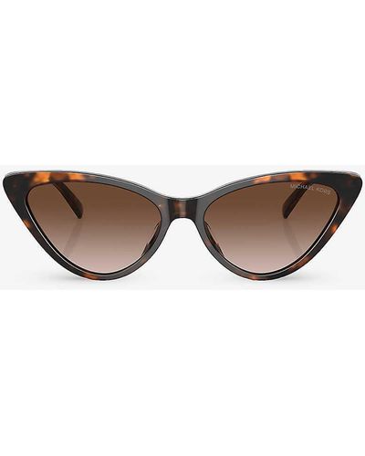 Michael Kors Mk2195u Harbour Island Cat Eye-frame Acetate Sunglasses - Brown