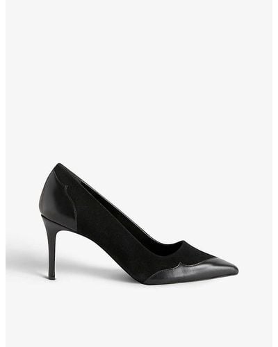 Claudie Pierlot Adelie Two-tone Leather Court Shoes - Black