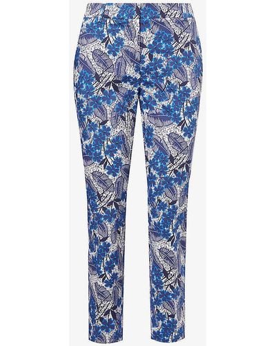 Weekend by Maxmara Ravello Slim-fit Stretch-cotton Trousers - Blue