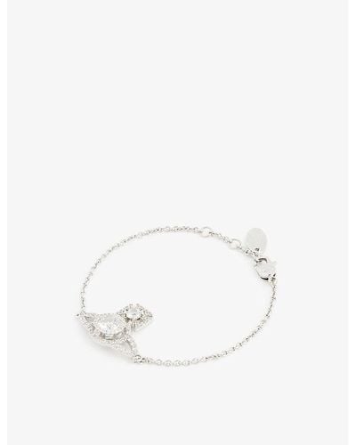 Vivienne Westwood Norabelle Brass And Cubic Zirconia Bracelet - White