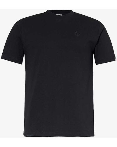 Aape One Point Logo-embroidered Cotton-jersey T-shirt X - Black