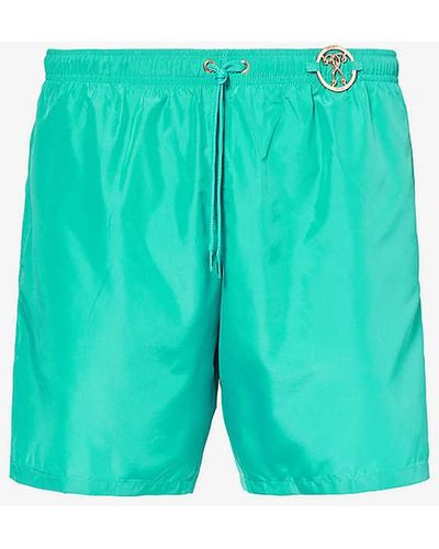 Moschino Branded-hardware Drawstring-waist Swim Shorts - Green