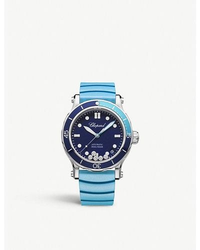 Chopard Happy Ocean Stainless Steel And Diamond Watch - Blue