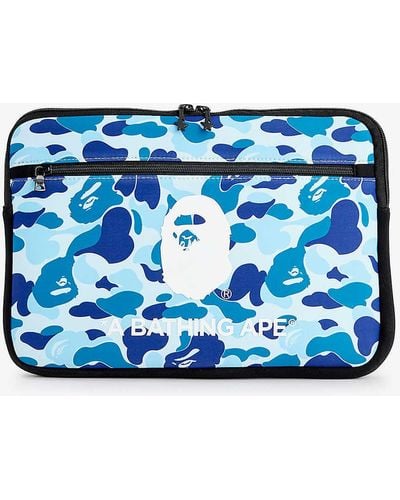 A Bathing Ape Camo-print 13' Woven Laptop Case - Blue