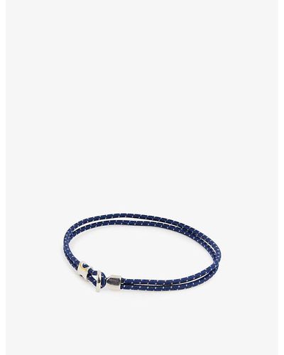 Miansai Orson Woven Cord And Sterling-silver Bracelet - Blue