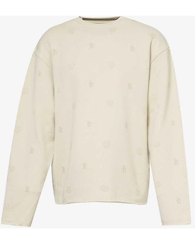 Honor The Gift Crest Brand-print Relaxed-fit Cotton-jersey Sweatshirt X - White