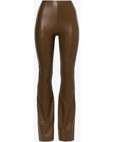 Faux stretch patent-leather skinny pants