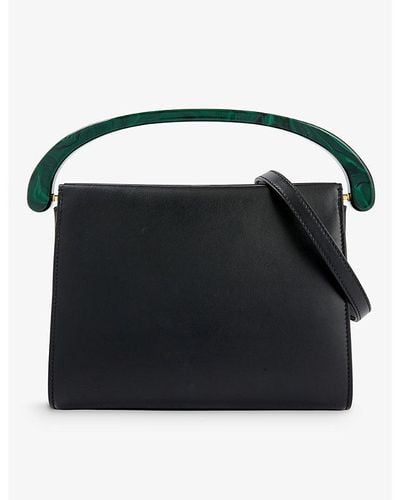 Dries Van Noten Crisp Leather Shoulder Bag - Black