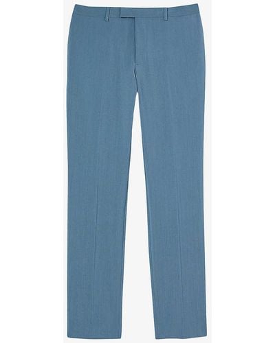 Sandro Regular-fit Straight-leg Wool Suit Trousers - Blue