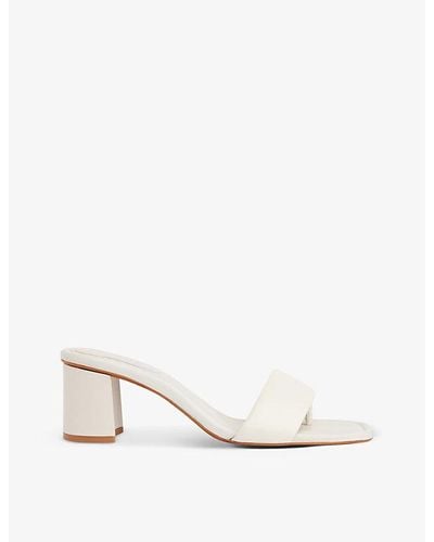 Whistles Marie Toe-post Leather Mules - White