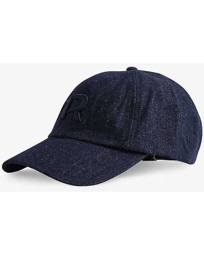 Reiss Nancy Logo-embroidered Denim-blend Cap - Blue