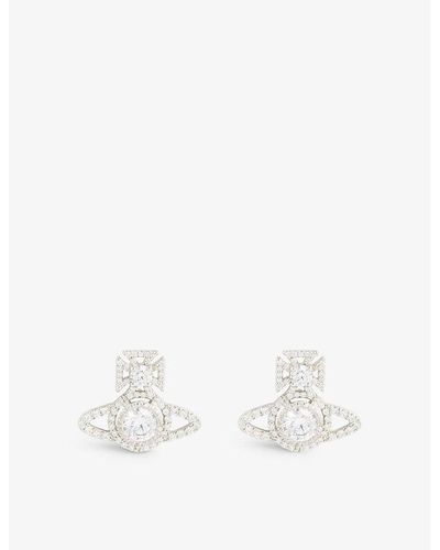 Vivienne Westwood Norabelle Brass And Cubic Zirconia Earrings - White