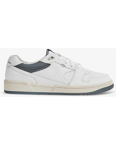 Reiss Astor Logo-embossed Low-top Leather Trainers - White
