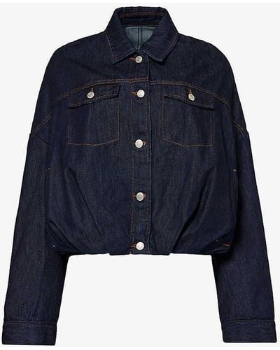 Dries Van Noten Spread-collar Relaxed-fit Denim Jacket - Blue