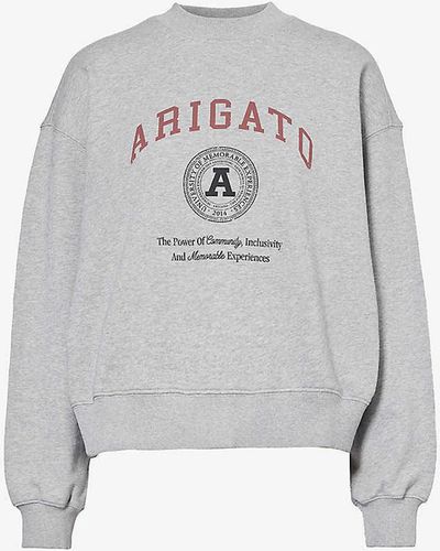 Axel Arigato University Logo-print Organic-cotton Sweatshirt - White