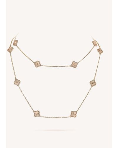Van Cleef & Arpels Women's Pink Gold Sweet Alhambra Long Necklace - Metallic