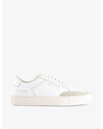 Common Projects Tennis Pro Number-print Leather And Suede Low-top Sneakers - White